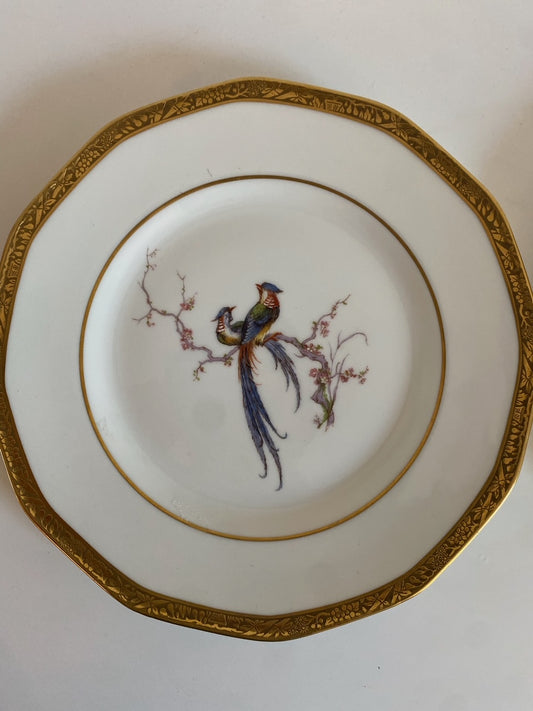 Pair of Theodore Haviland Bird in Cherry Branch Plates