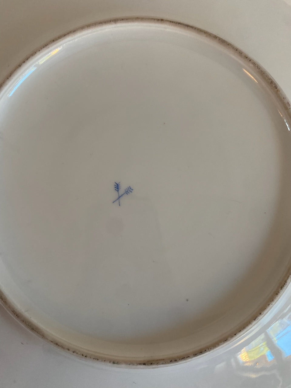 19th Century Hand-painted Pink Bird Plate