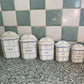 1960s "Boites murale" Flour, Sugar, Coffee, Tea, Pepper Set