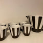 1950s "Pichet en terre cuite" Striped Coffee Cup Set