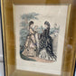 1872 "La Mode Illustrée" Framed Etching of Two Women and Baby