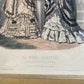 1872 "La Mode Illustrée" Framed Etching of Two Women and Baby