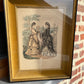 1872 "La Mode Illustrée" Framed Etching of Two Women and Baby