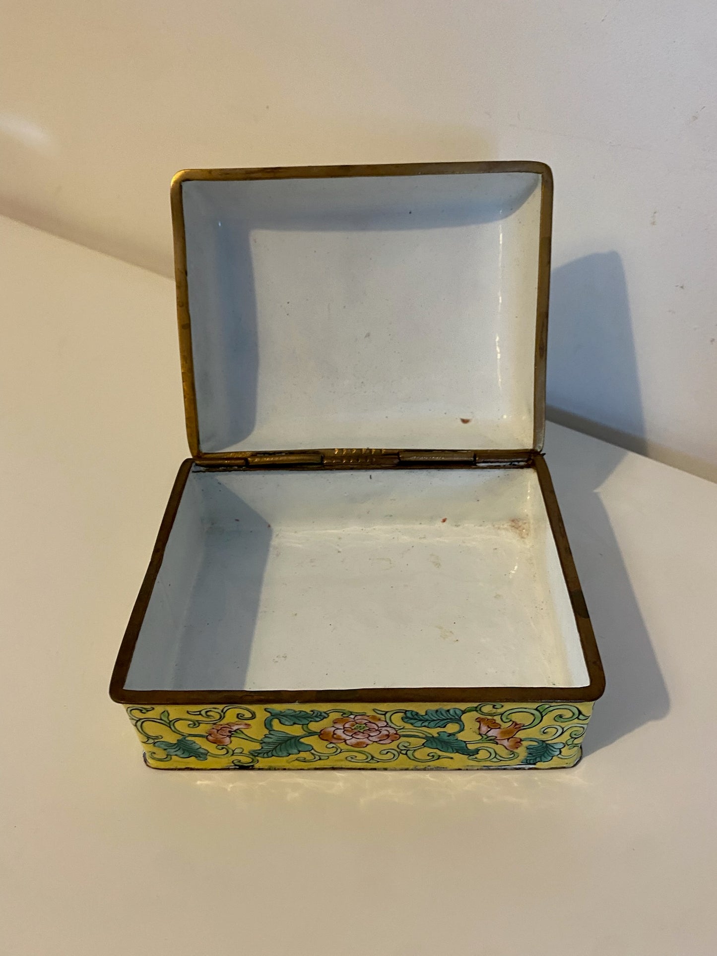 Hand-painted Chinese-inspired Enamel Jewellery Box