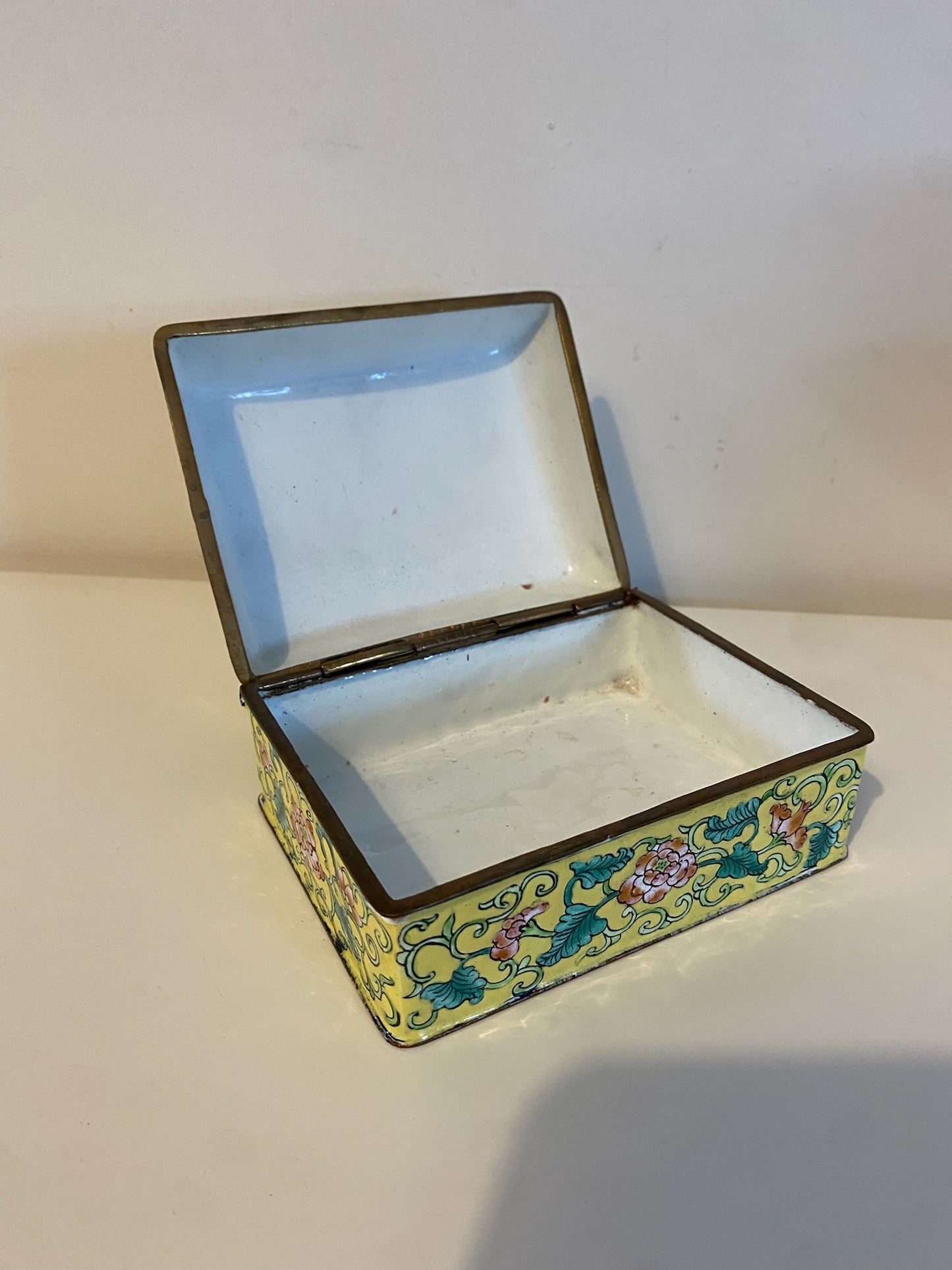 Hand-painted Chinese-inspired Enamel Jewellery Box