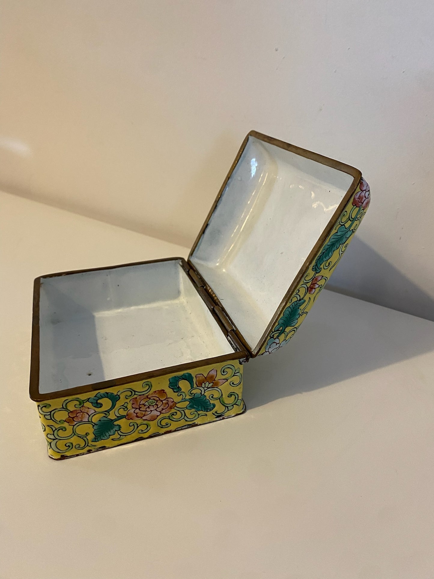 Hand-painted Chinese-inspired Enamel Jewellery Box