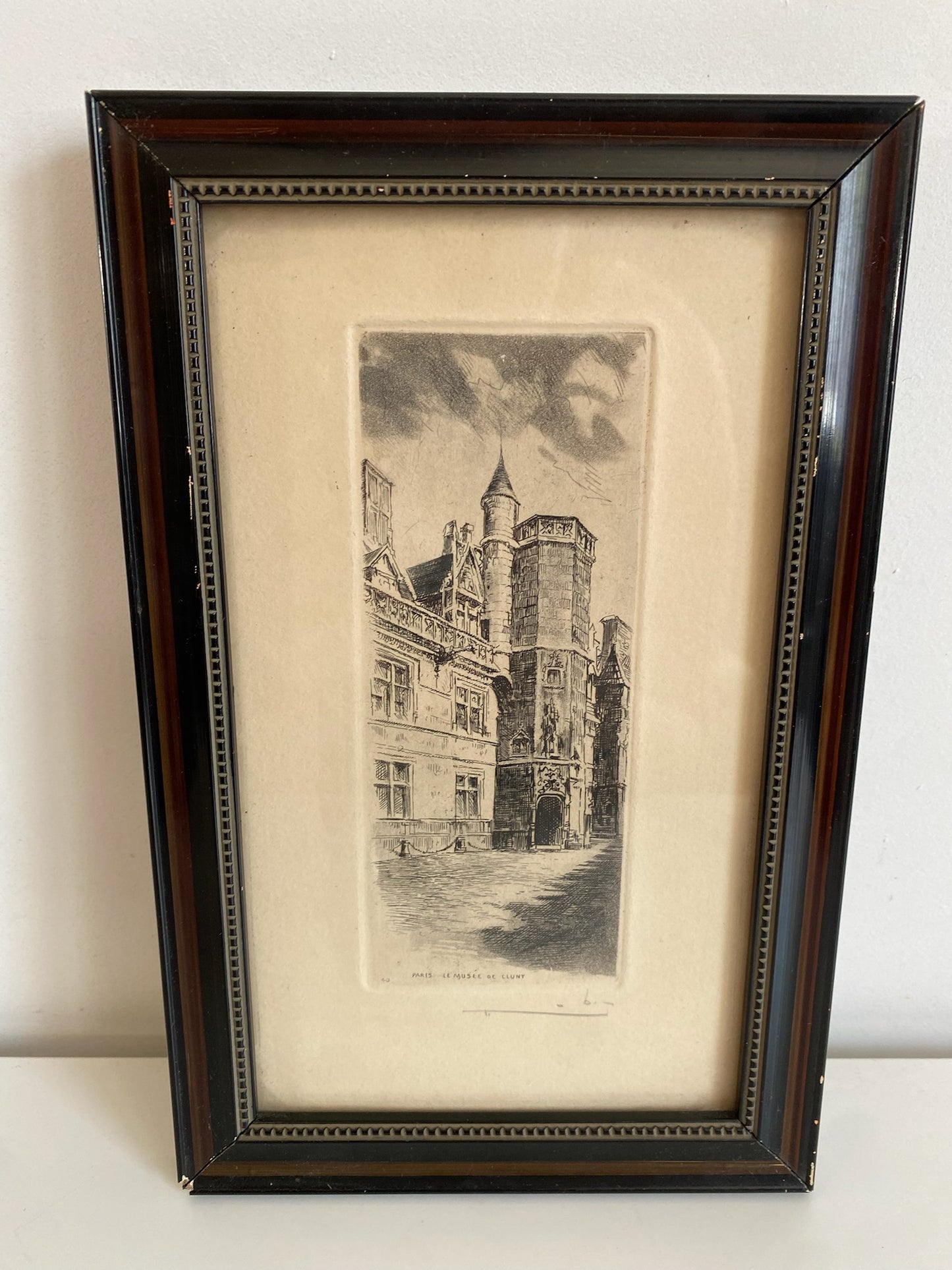 5 Framed Etchings of Old Paris