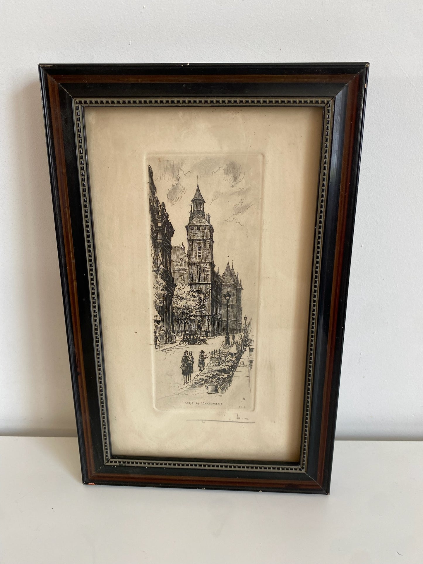 5 Framed Etchings of Old Paris