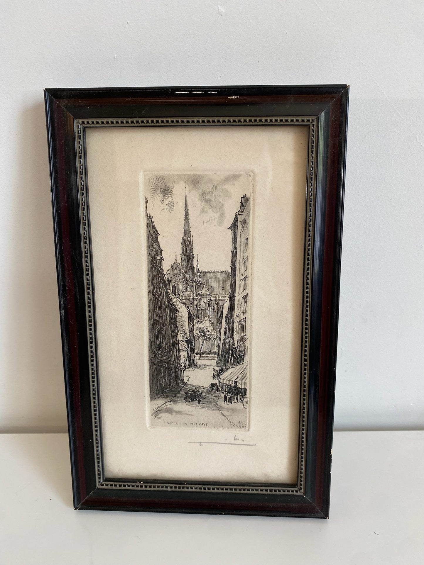 5 Framed Etchings of Old Paris