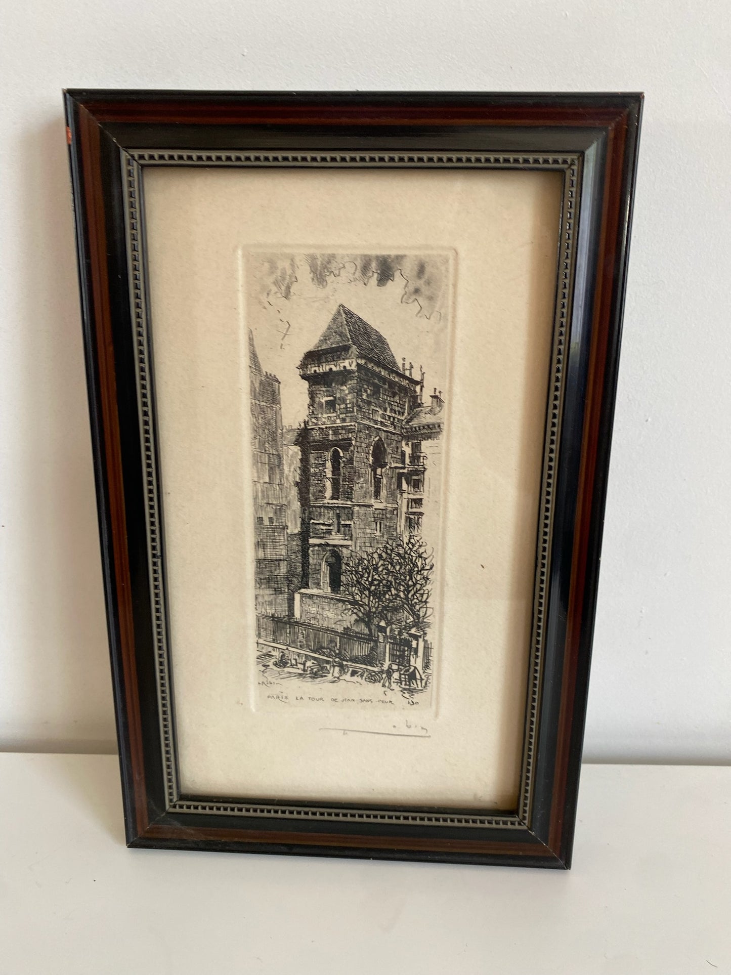 5 Framed Etchings of Old Paris