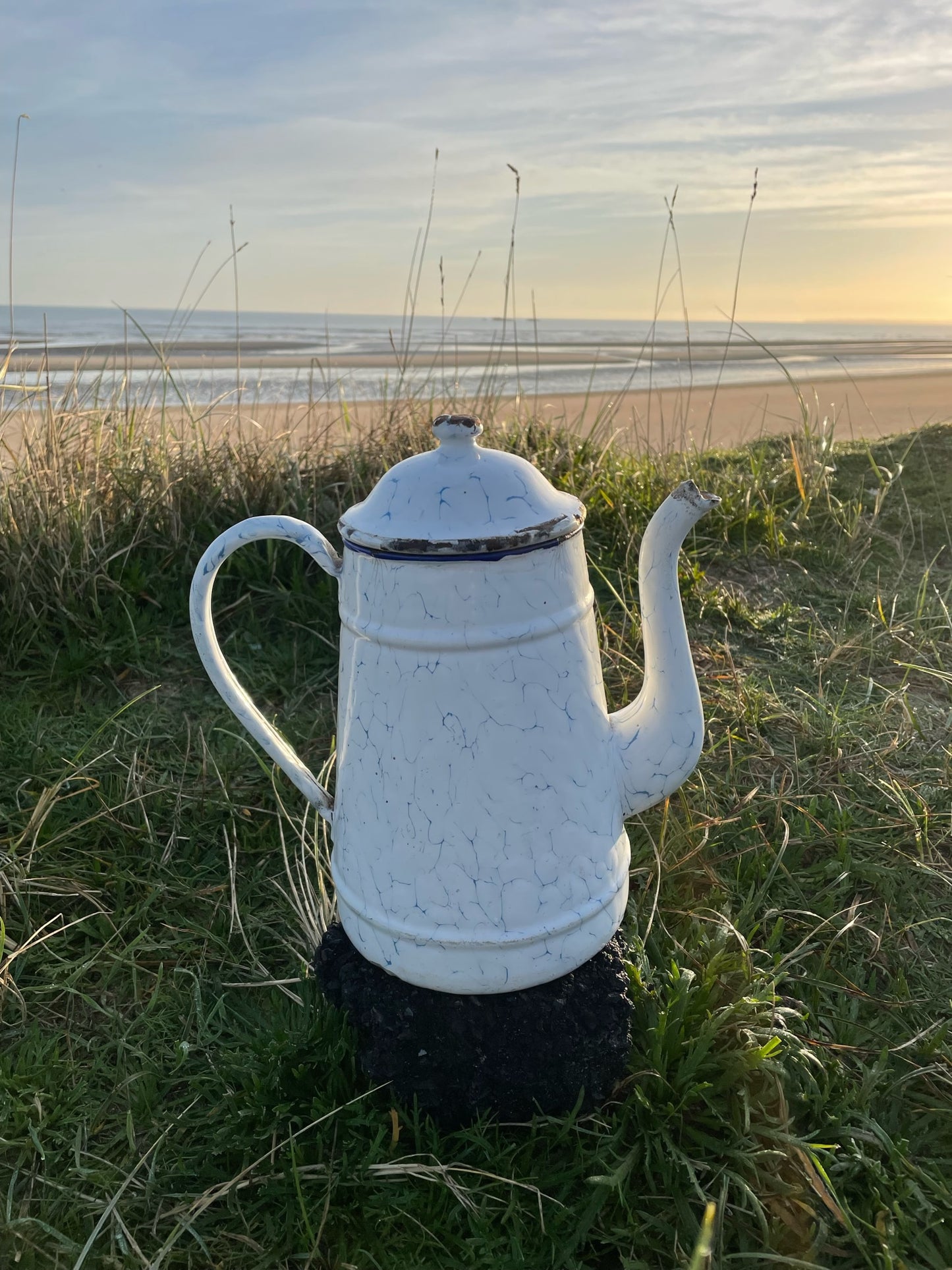 Vintage Enamel "Cafetière" Coffee Pot