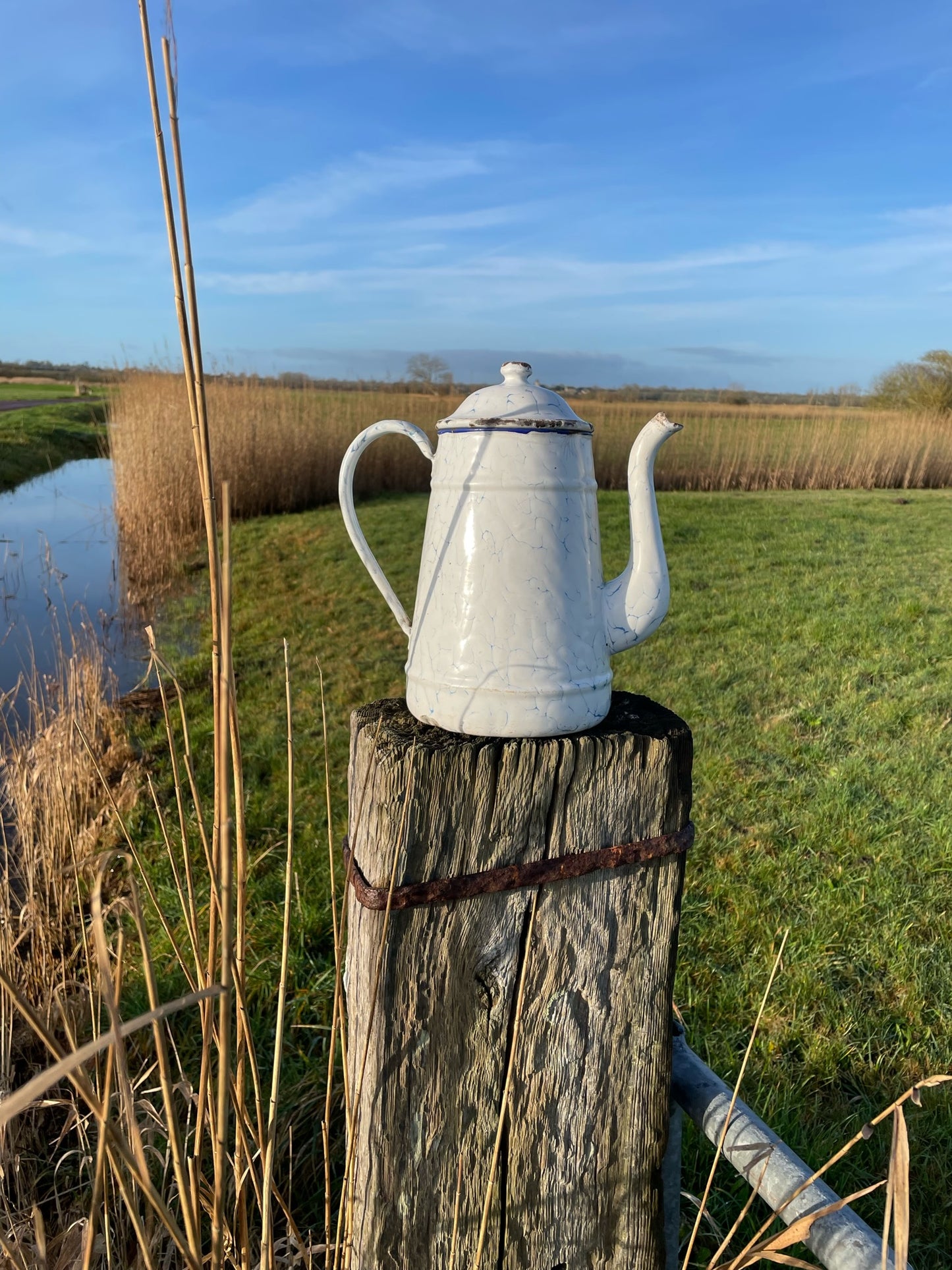 Vintage Enamel "Cafetière" Coffee Pot