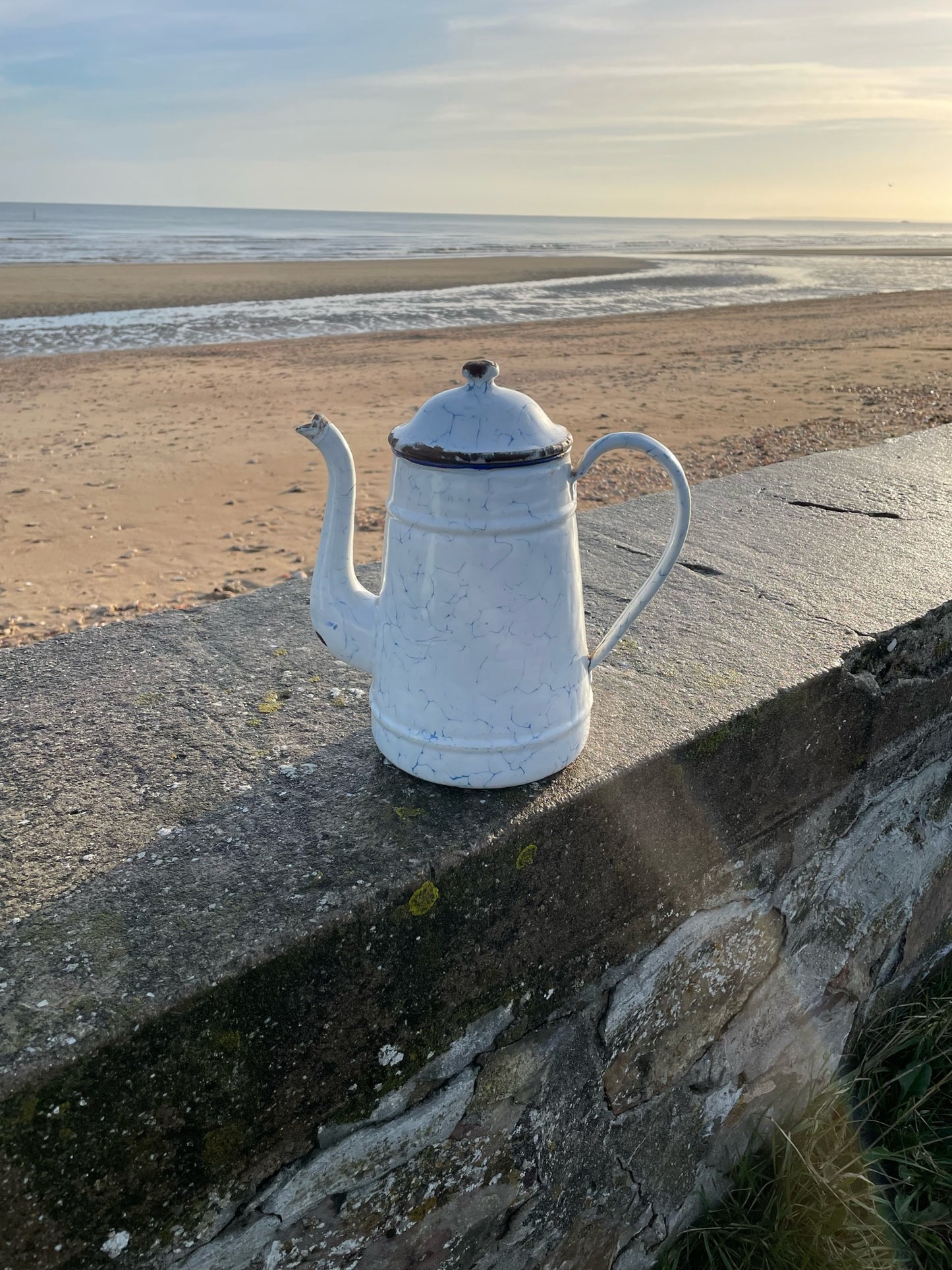 Vintage Enamel "Cafetière" Coffee Pot