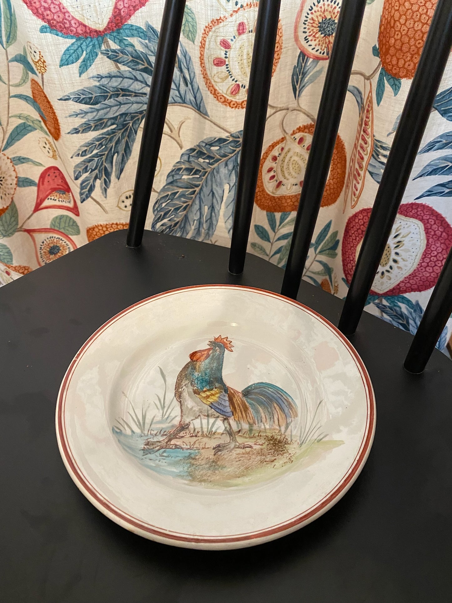 Set of 12 Hand-painted Vintage Rooster Plates