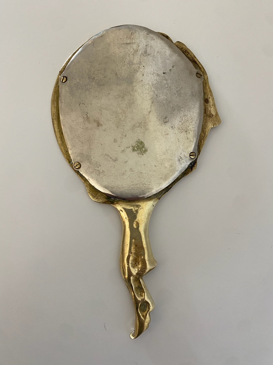 19th Century "Columbine Pierrot et la Lune" Bronze-Framed Mirror