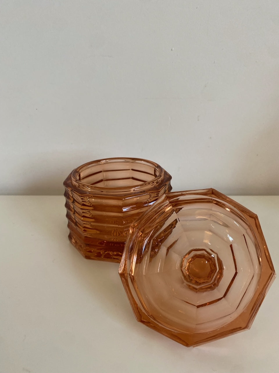 "Ensemble de toilette" Rose-Coloured Complete Glass Set