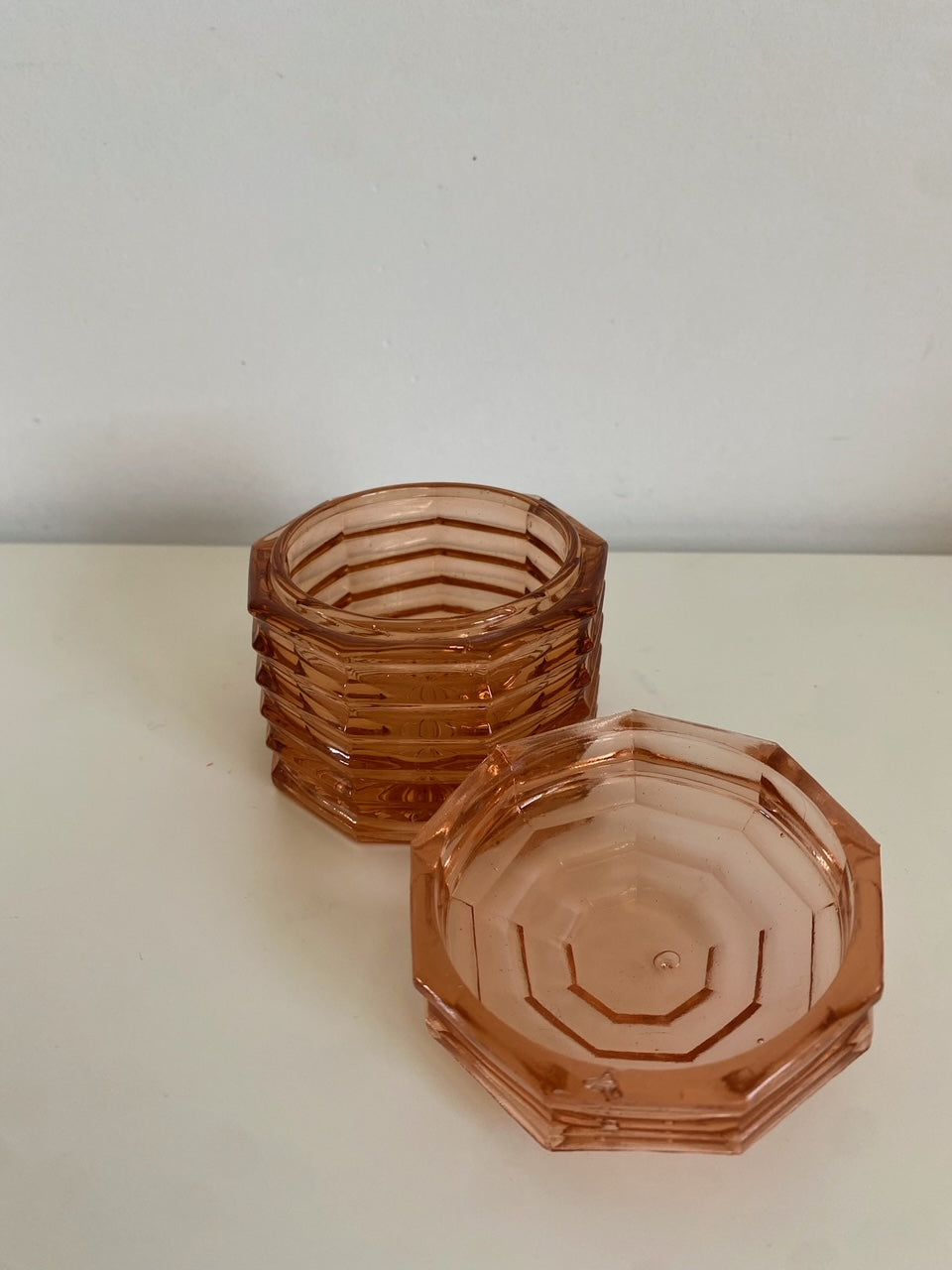 "Ensemble de toilette" Rose-Coloured Complete Glass Set